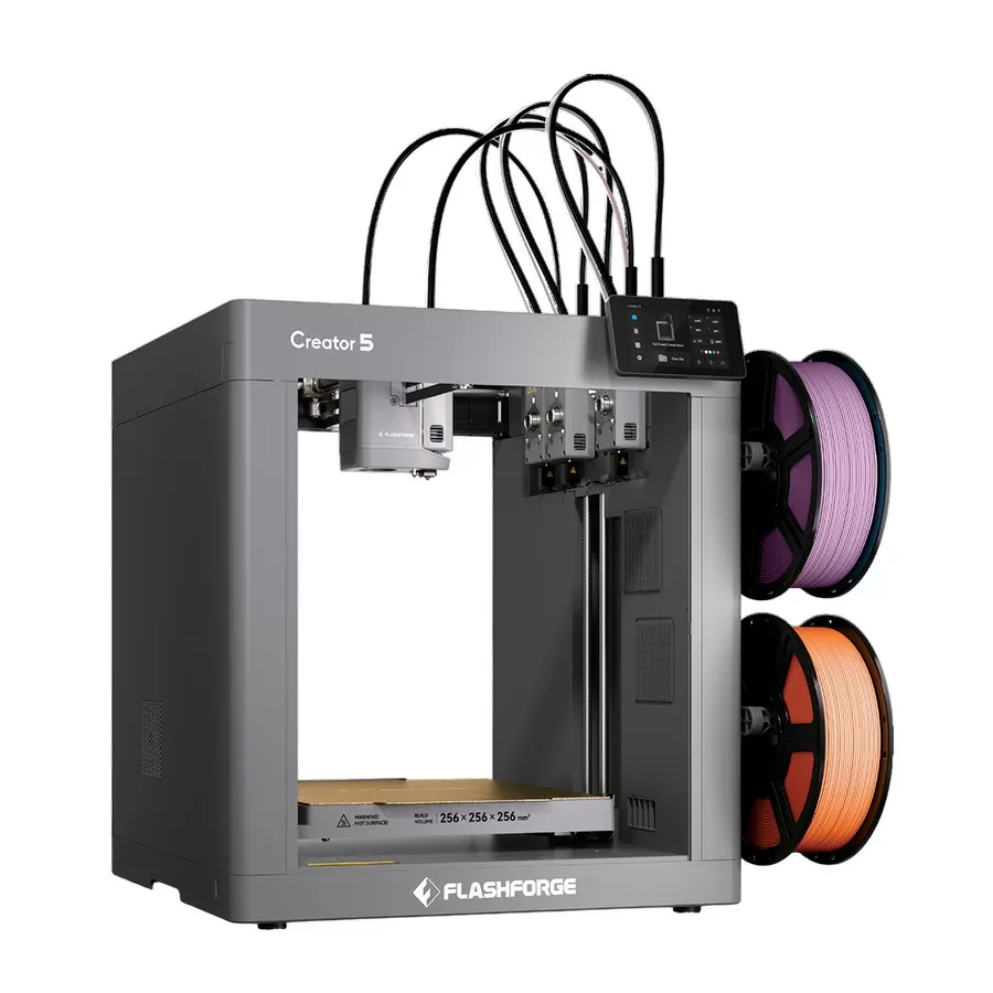 FlashForge Creator 5 с четырьмя головками FlashSwap на боковой стенке