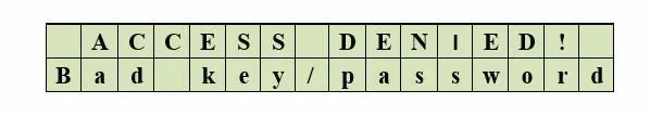 Сообщение об ошибке доступа