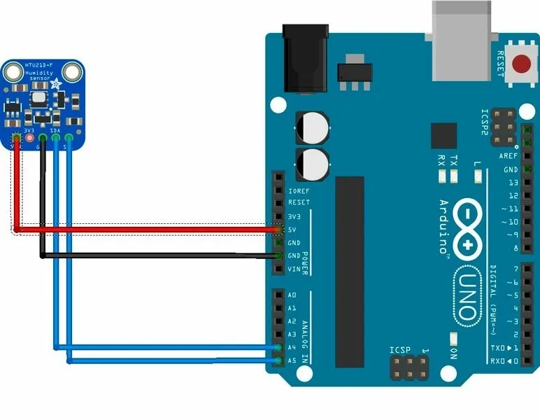 Схема подключения датчика SHT21 к Arduino