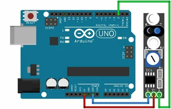 Схема подключения датчика линии к Arduino UNO