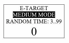 Экран режима MEDIUM с параметром RANDOM TIME