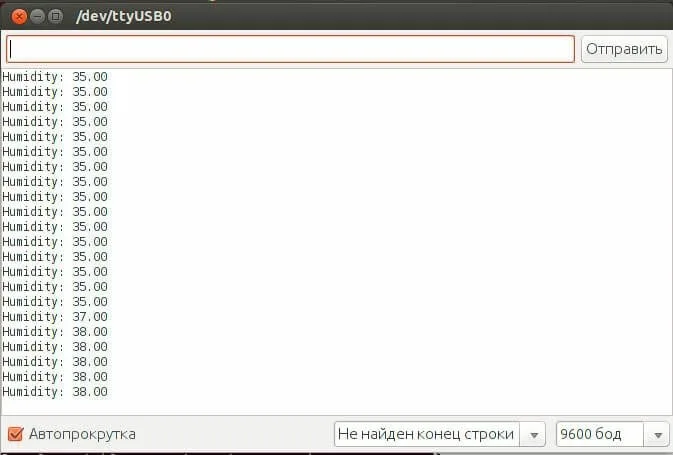 Собранная схема с DHT11 и RGB-светодиодом
