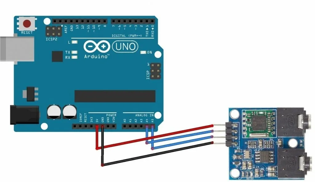 Схема подключения TEA5767 к Arduino Uno