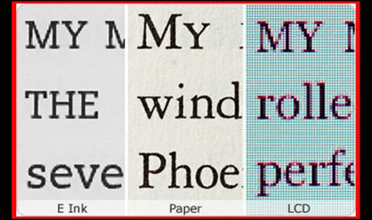 Изображение на экране E-paper при внешнем освещении